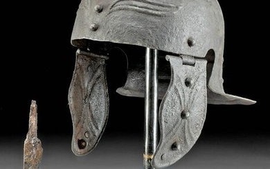 Stunning Roman Gallic Weisenau Steel Helmet w/ Dagger