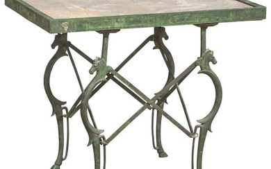 Roman Style Bronze and Marble Rectangular Table