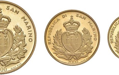 SAN MARINO Nuova monetazione (1972- ) Trittico da 1/2, 1...