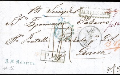 SARDEGNA-RUSSIA 1859 - Lettera da Tanganrog 5/10/1859, sul mare d'Avoz,...