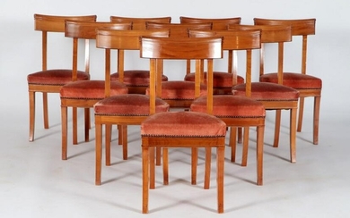 SET 10 FRENCH CHERRY CABINET MADE DINING CHAIRS