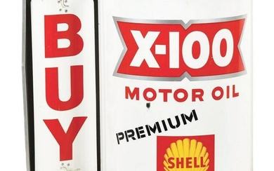 SHELL X100 MOTOR OIL WIND SPINNER SERVICE STATION SIGN.