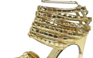 S/S 2004 TOM FORD for GUCCI GOLD PYTHON CORSET SHOES