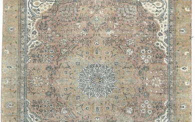 Semi Antique Stone-Washed Distressed 8'9X11'5 Muted Oriental Rug Floral Carpet