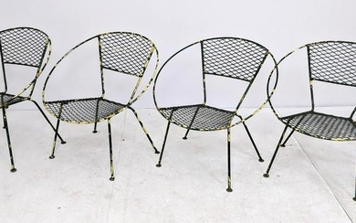 Set 4 Salterini Style Hoop Chairs. Painted green over y