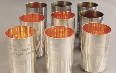 Set of 9 Hein Bollow Silver Aral-Price cups 1966-1988