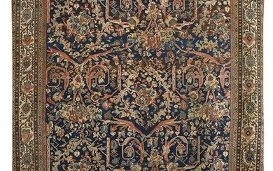 Signed Antique Persian Mahal Carpet