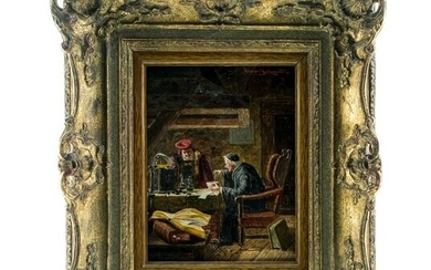Signed Oscar Schmitt Oil Painting - Medieval Scene