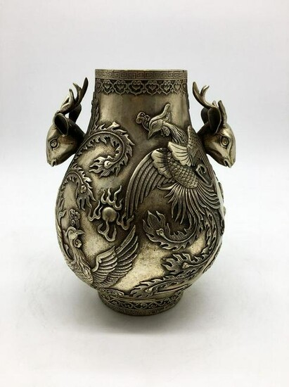 Silver antique vase