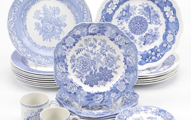 Spode The Blue Room Collection Floral Porcelain Plates, Mugs and Coasters