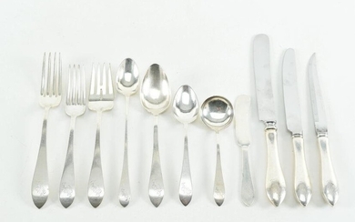 Sterling flatware service, Pointed Antique by D. & H.