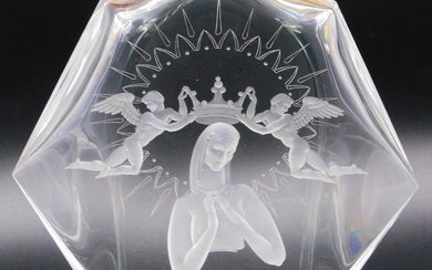 Steuben crystal sculpture entitled Sancta Virgo