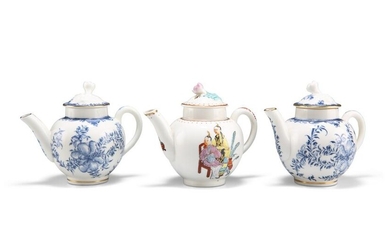 THREE ROYAL WORCESTER MINIATURE TEAPOTS, including two