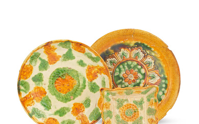 THREE SANCAI-GLAZED DISHES Liao and Tang Dynasty