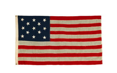 TWO 13-STAR US NAVY BOAT FLAGS. [USA: first half o...
