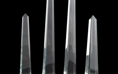 TWO PAIRS OF CRYSTAL NEOCLASSICAL STYLE OBELISKS