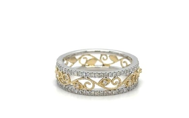 TWO TONE GOLD RING WITH DIAMONDS