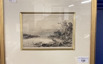 Thomas Miles Richardson (1813-1890): Pen and ink wash Loch...