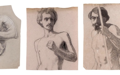Three Academy drawings of men.