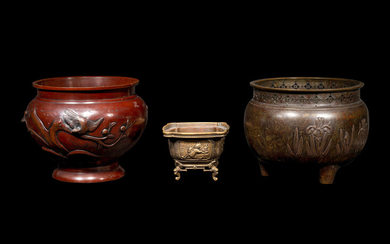 Three Large Japanese Bronze Wares