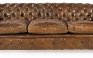 Three-seater "Chesterfield" sofa with tufted upholstery