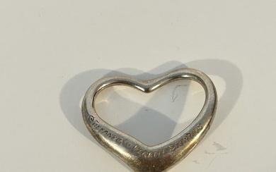 Tiffany Elsa Peretti Open Heart Pendant in Sterling Silver 7/8"