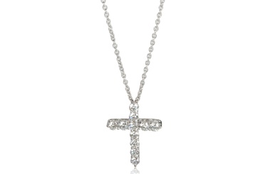 Tiffany & Co. Diamond Cross Pendant in Platinum 0.44 CTW