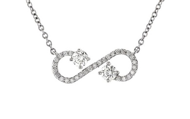 Tiffany & Co. Enchant Scroll Pendant Necklace Platinum with Diamonds