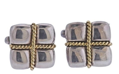 Tiffany & Co Silver 18k Gold Cufflinks
