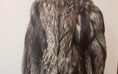 Top Line Pellicceria Italian Silver Fox Fur Coat