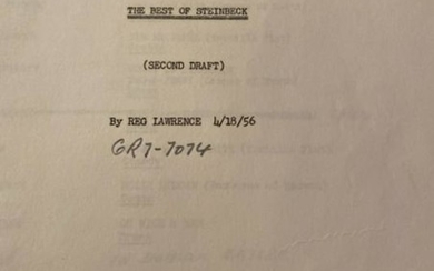 Transcript of "The Best of Steinbeck" Reg Lawrence