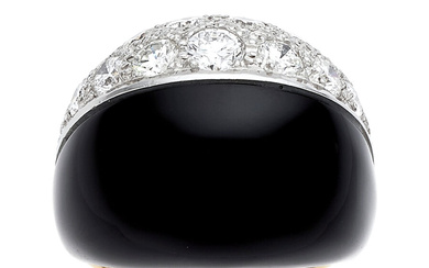 Turi Diamond, Black Onyx, Gold Ring Stones: Full-cut diamonds...