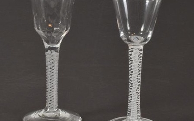 Two 18th Century English Hand Blown Claret Glasses with