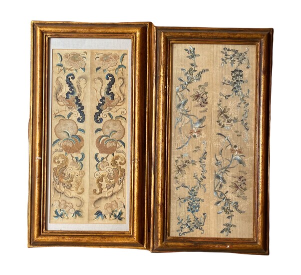 Two Chinese hand embroideries, circa 1900