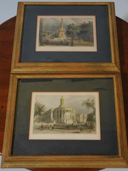 Two Hand Colored Engravings After W.H. Bartlett