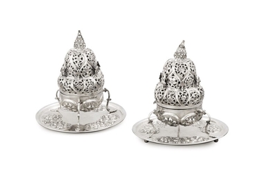 Two Ottoman silver incense-burners, Turkey, first half of 20th century
