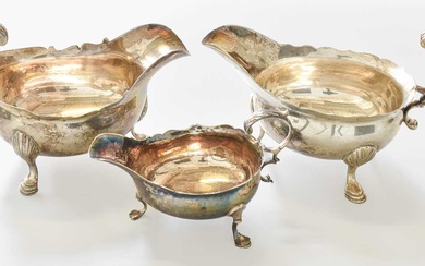 Two Various George II Silver Sauceboats, One by John Pollock,...