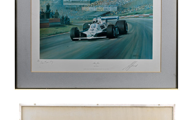 Two framed motorsport prints