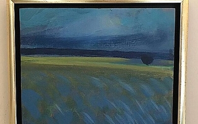 Ulrik Hoff: Landscape. Signed Ulrik Hoff. Oil on canvas. 24.5×29 cm.