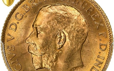 United Kingdom, George V, Sovereign, 1925, London, Gold, PCGS, MS66,...
