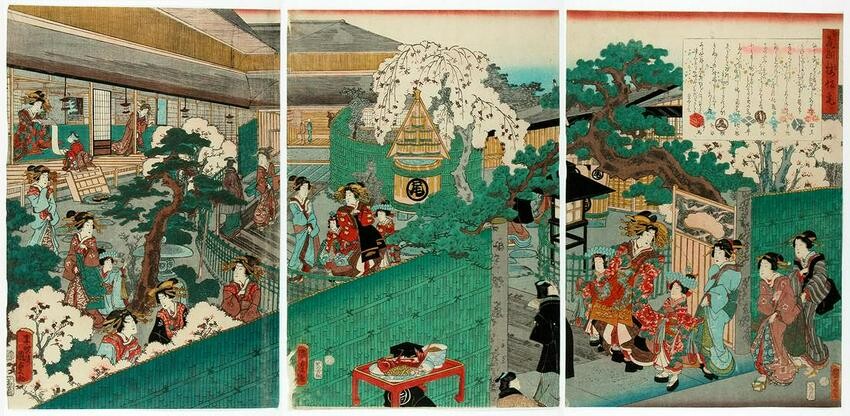 Utagawa KUNISADA II (1823-90): Yoshiwara Pleasure