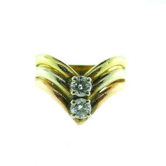 VINTAGE 14k Tri Color Gold & Diamond Ring Circa 1980s
