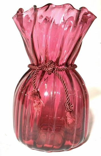 Vintage Cranberry Glass Vessel