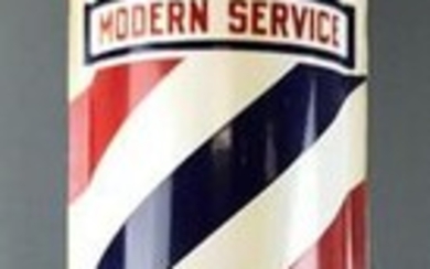 Vintage Enameled "Modern Service" "Sanitary" Barber