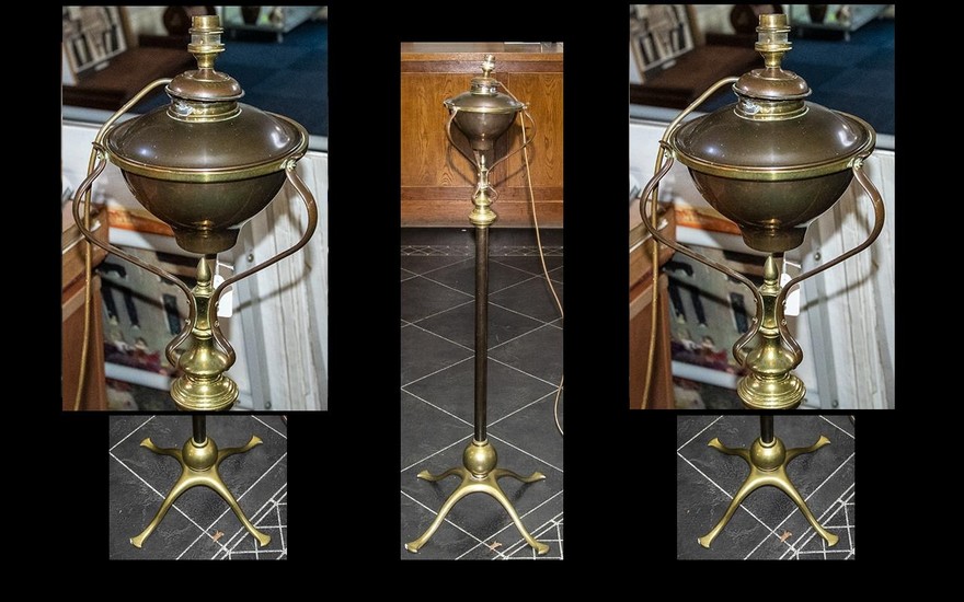 W A Benson Superb Floor Standing Arts and Crafts Copper and ...