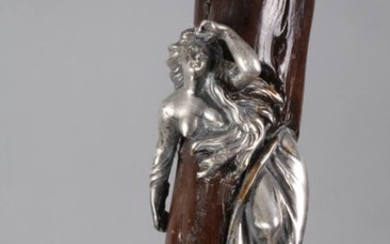 Walking stick with silver mounting
