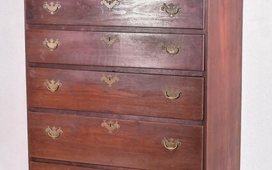Walnut Chippendale three over 5 tall chest of drawers
