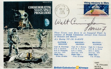 Walter Cunningham Apollo 7 signed flown FDC Commemorating NASA...