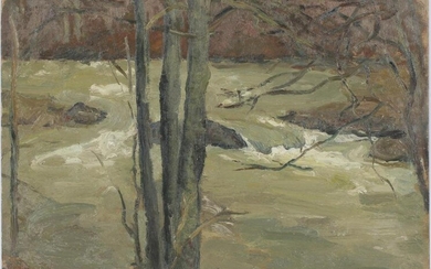William Wendt (1865-1946) , Flowing stream