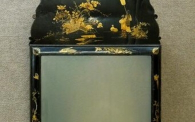 William and Mary Period Japanned Mirror. English, 18th